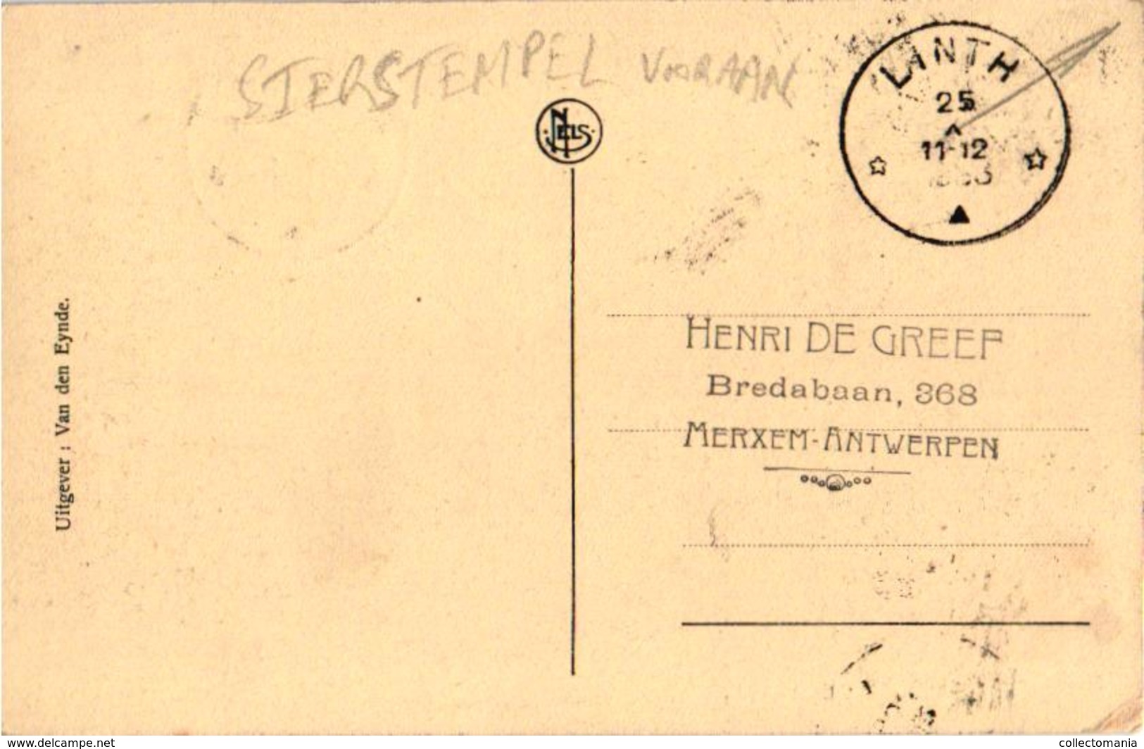 1 Oude Postkaart Lint  Linth    Dorpstraat   Uitgever Van Den Eynde   1933  Sterstempel - Lint
