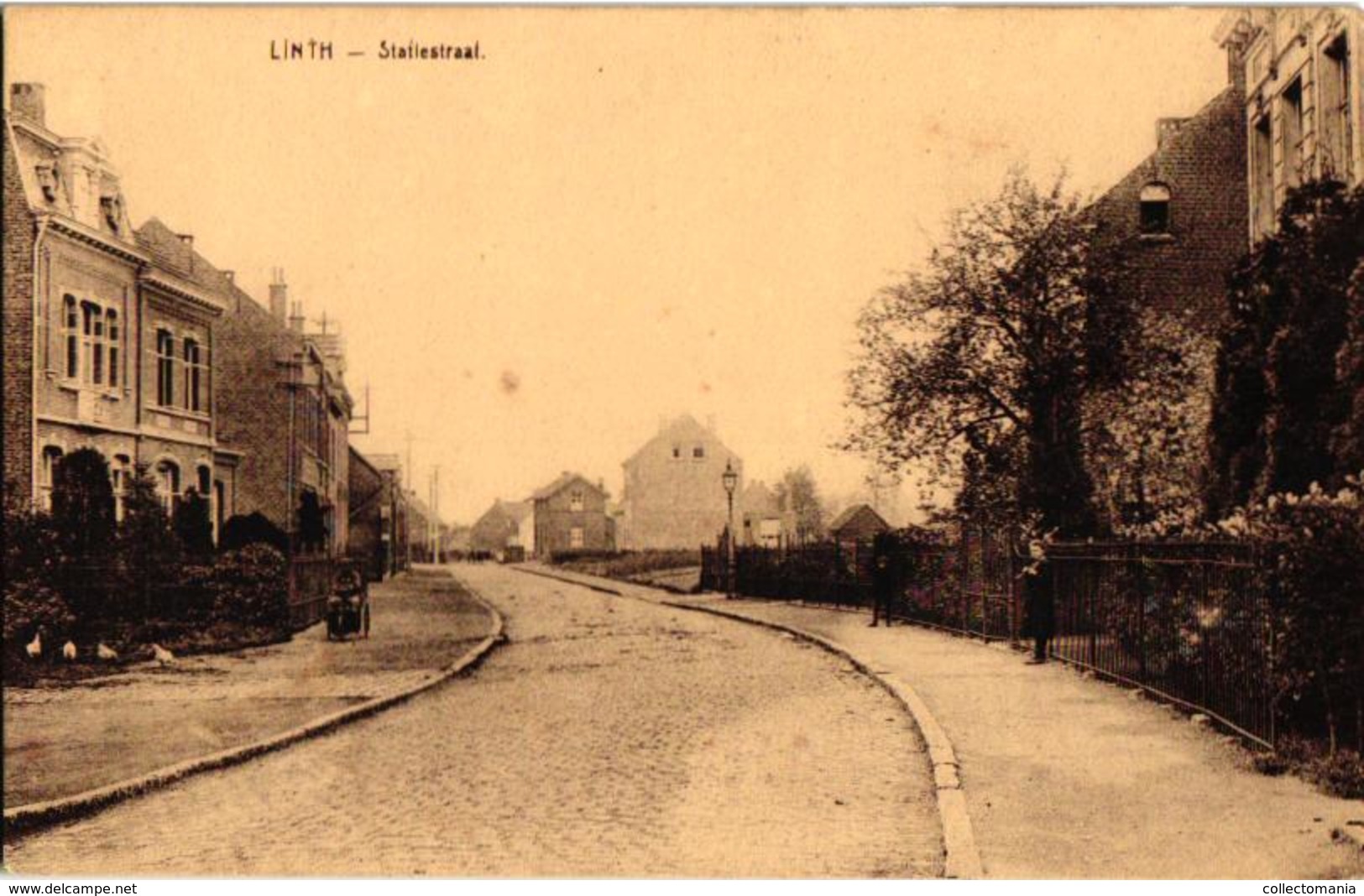 1 Oude Postkaart Lint  Linth   Statiestraat  Uitgever  Van Den Eynde   Invalidewagen - Lint