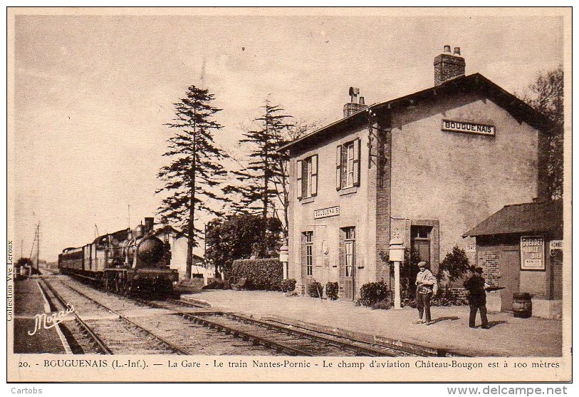 44 BOUGUENAIS La Gare , Le Train Nantes-Pornic - Estaciones Con Trenes