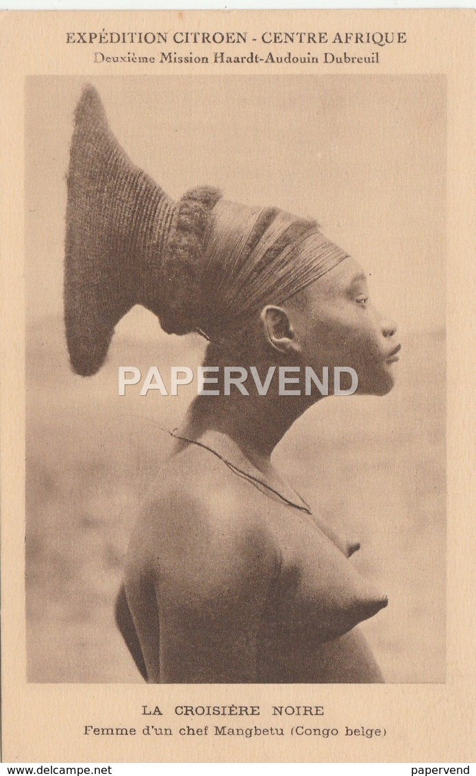 Belgian Congo   Femme D'un Chef Mangbetu  Topless  Bco24 - Belgian Congo