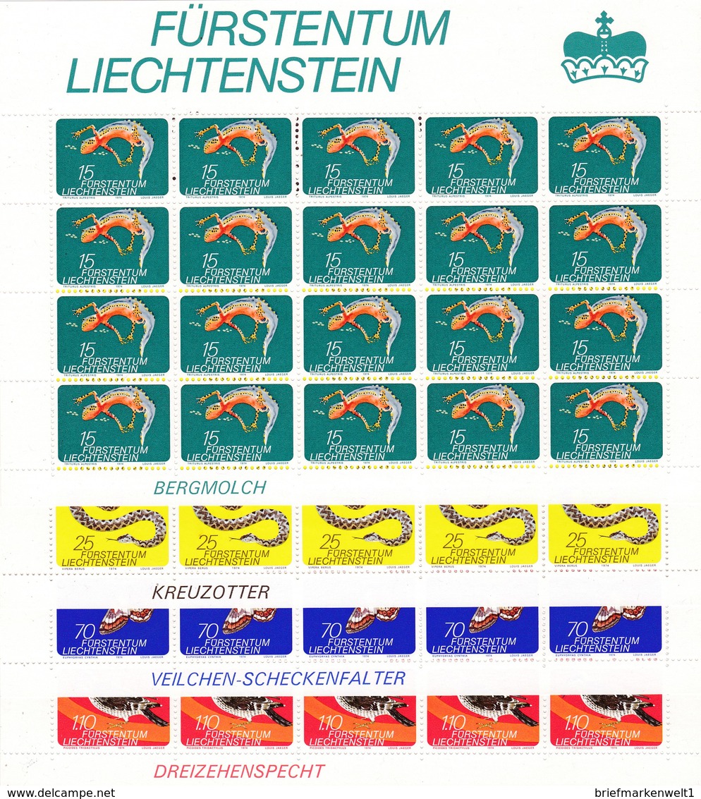Liechtenstein, Kleinbogen Nr. 609/12** (K 3357) - Blocks & Kleinbögen