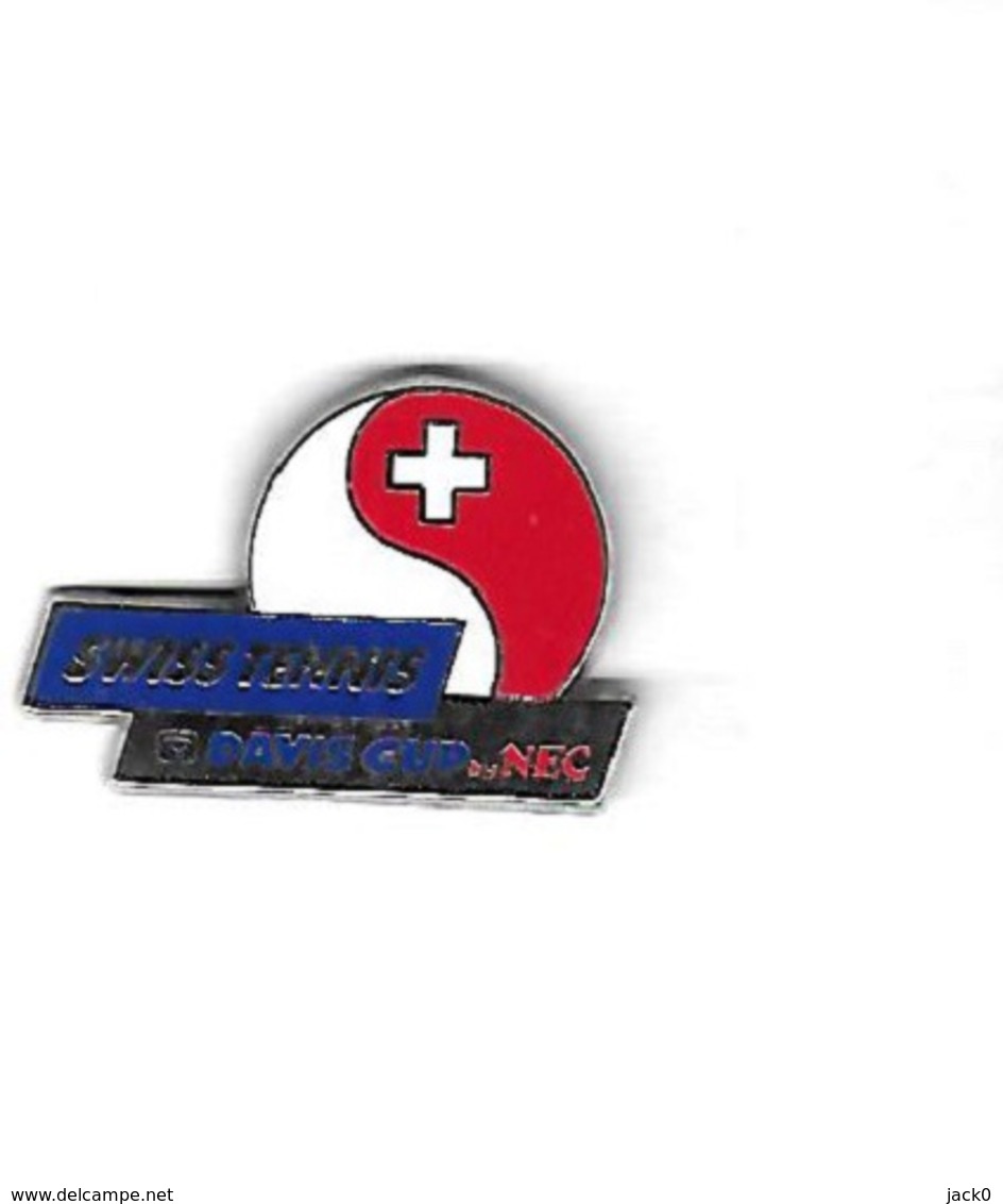 Pin's  SUISSE, Sport  Ténnis, SWISS  TENNIS  DAVIS  CUP . NEC - Tennis