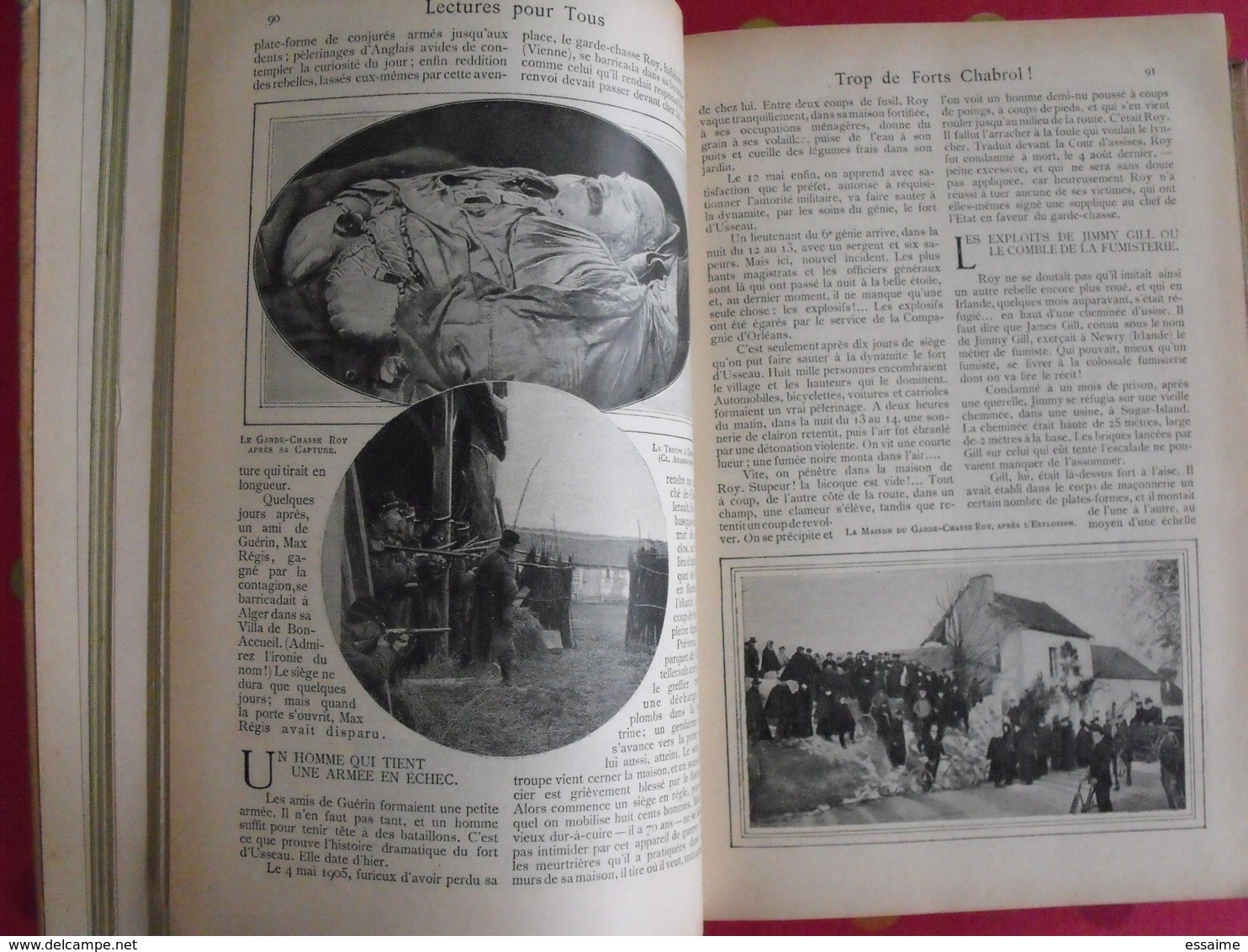 Lecture pour tous 1905-1906. Hachette reliure éditeur. taxi carambolage cirque  guérisseur rebouteux camelot escroc inde