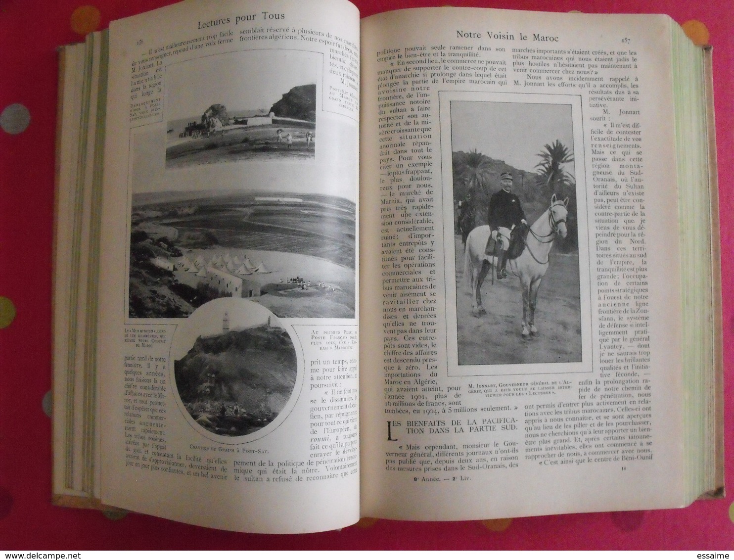 Lecture pour tous 1905-1906. Hachette reliure éditeur. taxi carambolage cirque  guérisseur rebouteux camelot escroc inde