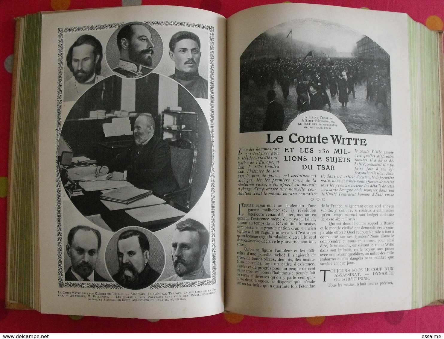 Lecture pour tous 1905-1906. Hachette reliure éditeur. taxi carambolage cirque  guérisseur rebouteux camelot escroc inde