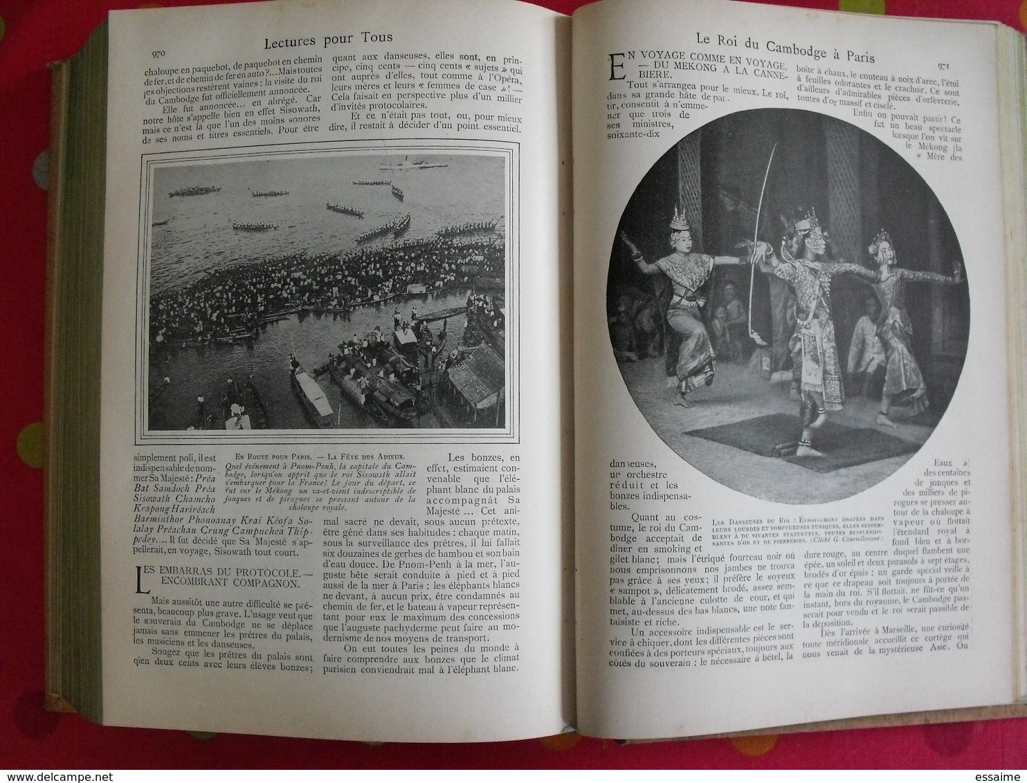 Lecture pour tous 1905-1906. Hachette reliure éditeur. taxi carambolage cirque  guérisseur rebouteux camelot escroc inde