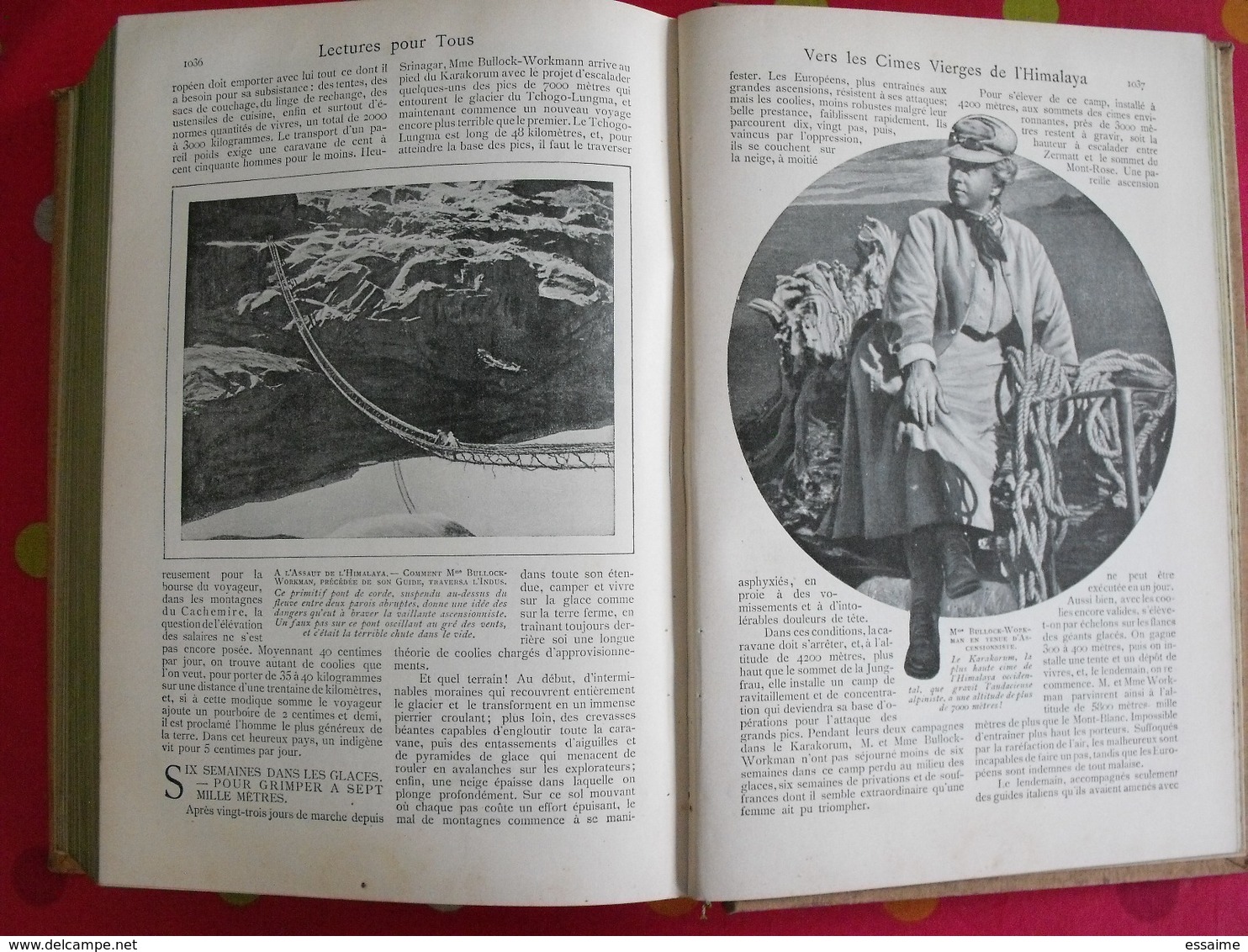 Lecture pour tous 1905-1906. Hachette reliure éditeur. taxi carambolage cirque  guérisseur rebouteux camelot escroc inde