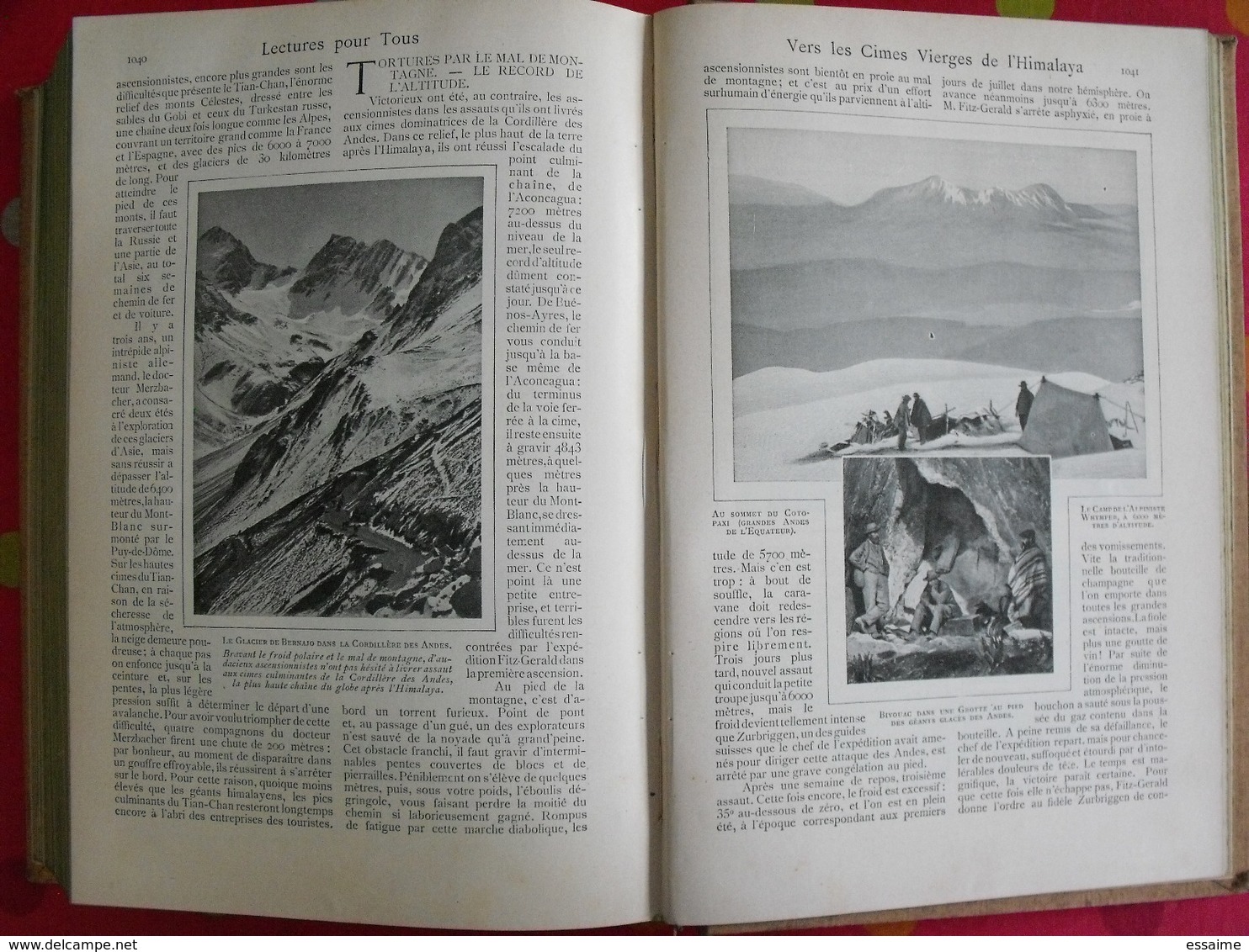 Lecture pour tous 1905-1906. Hachette reliure éditeur. taxi carambolage cirque  guérisseur rebouteux camelot escroc inde