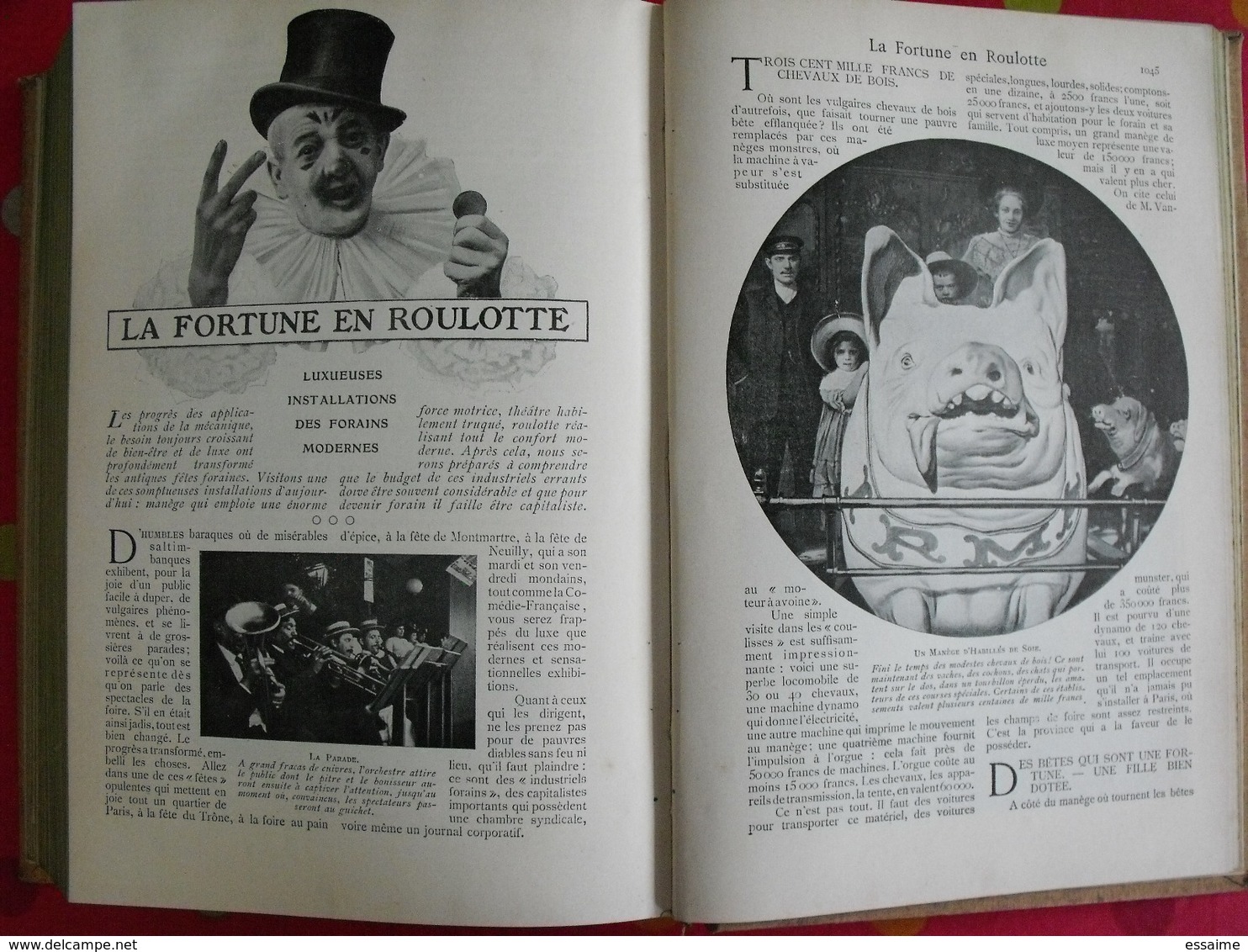 Lecture pour tous 1905-1906. Hachette reliure éditeur. taxi carambolage cirque  guérisseur rebouteux camelot escroc inde