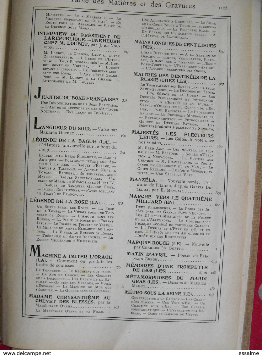 Lecture pour tous 1905-1906. Hachette reliure éditeur. taxi carambolage cirque  guérisseur rebouteux camelot escroc inde