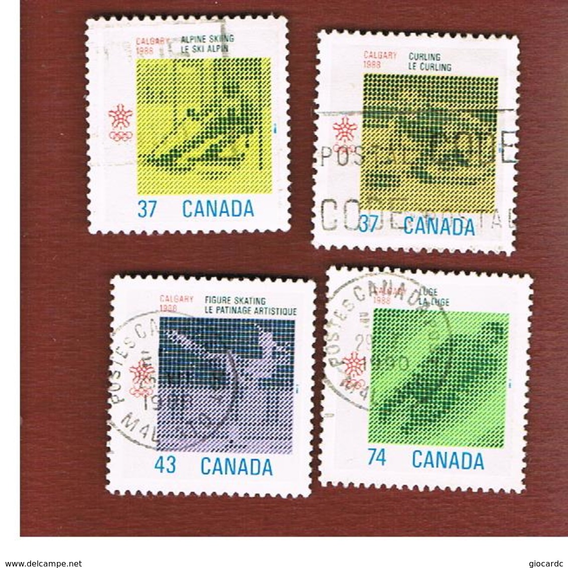 CANADA - SG 1281.1284  - 1988  WINTER OLYMPIC GAMES: COMPLET SET OF 4 -   USED - Oblitérés