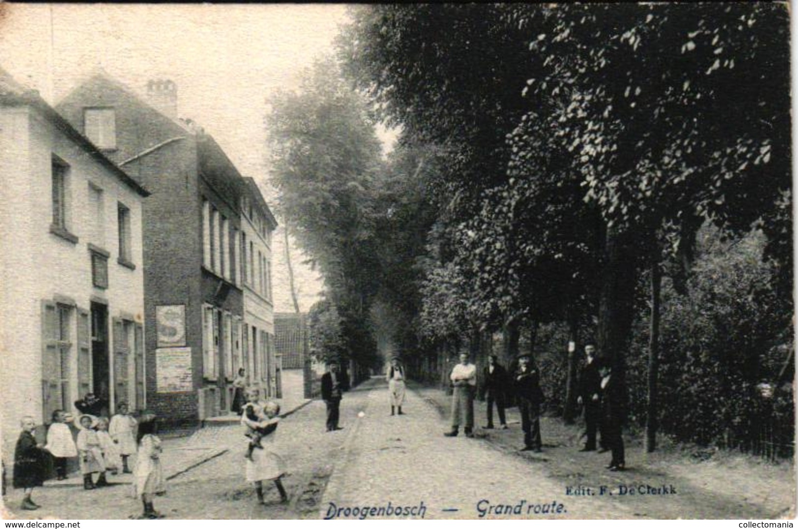 1 Oude Postkaart    Drogenbos  Droogenbosch Grote Steenweg Grande Route  Edit.  De Clerck  Cirka 1906 Geanimeerde Kaart - Drogenbos