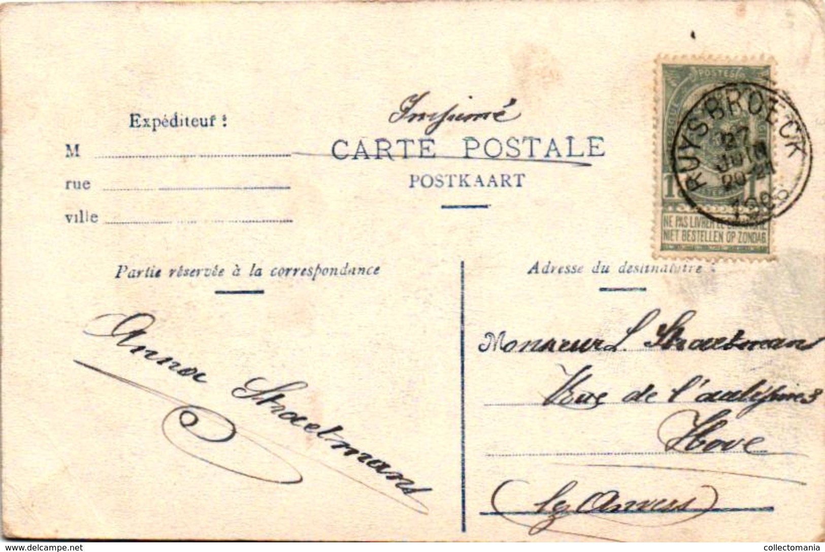1 Oude Postkaart Drogenbos  Droogenbosch La Papeterie    Edit.  De Clerck  1906 - Drogenbos