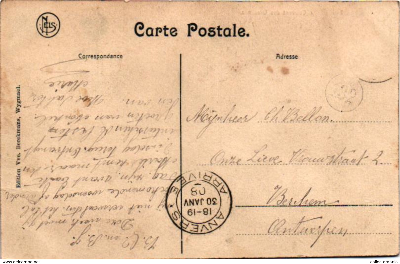 2 Oude Postkaarten NELS  Wijgmaal  Wygmael  Klooster Ursulinen  Couvent Des Ursulines 1908  Kerk  Edit. Berckmans - Autres & Non Classés