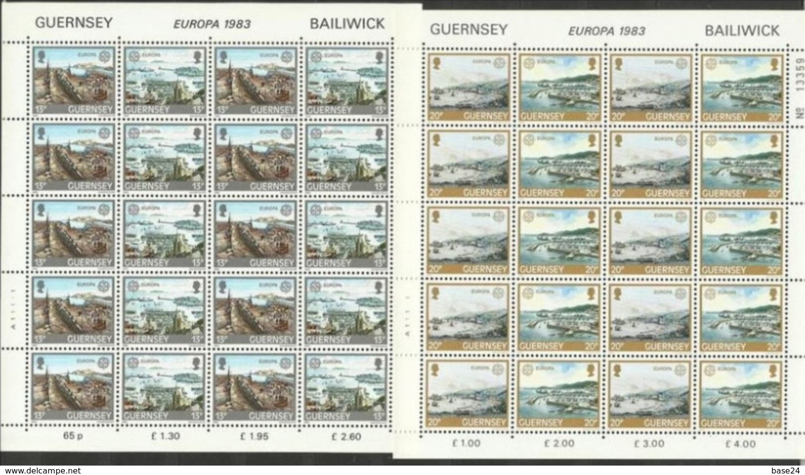 1983 Guernsey EUROPA CEPT EUROPE 20 Serie Di 2v. In Minifoglio MNH** Minisheet - 1983