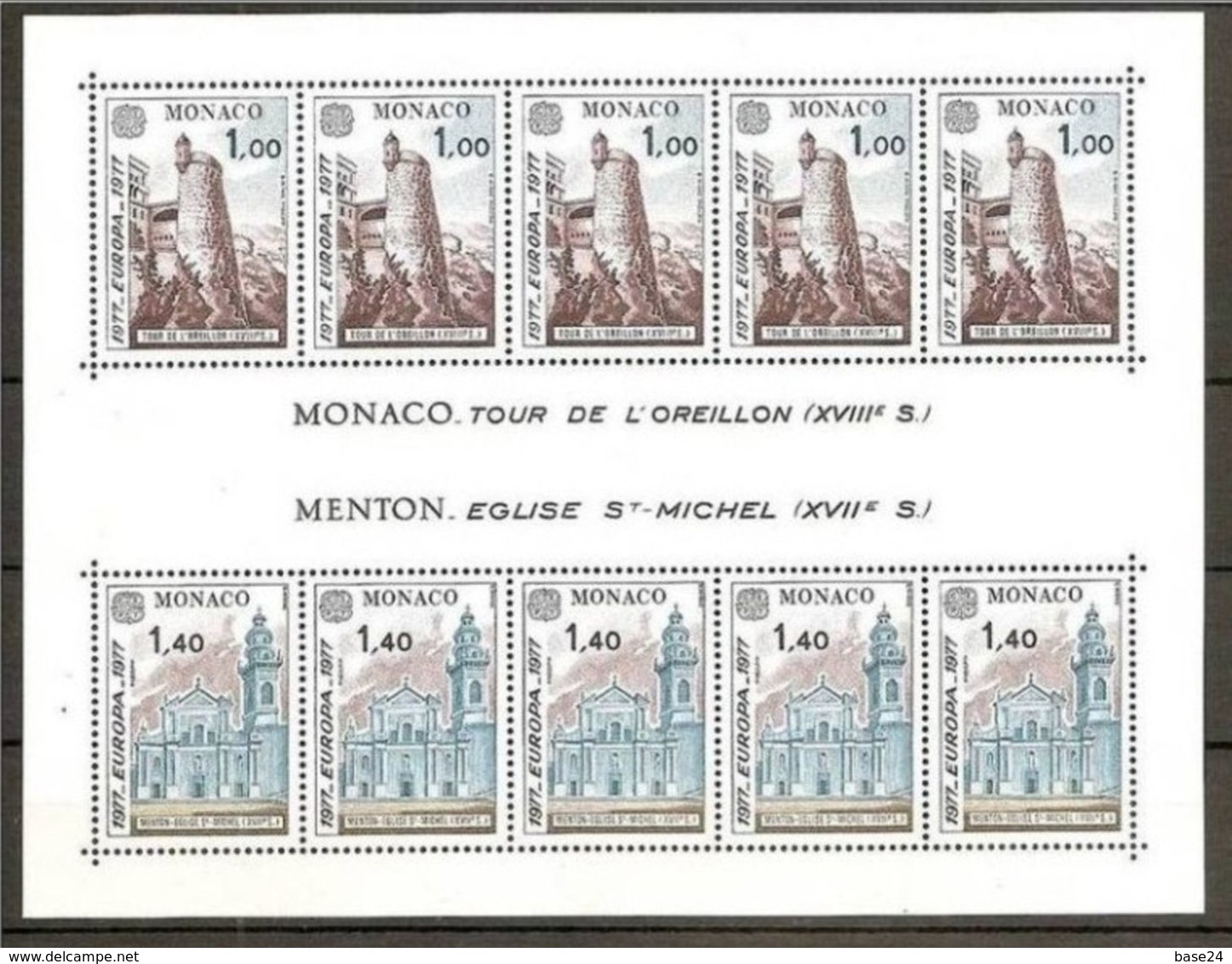 1977 Monaco EUROPA CEPT EUROPE Foglietto MNH** Souv. Sheet - 1977