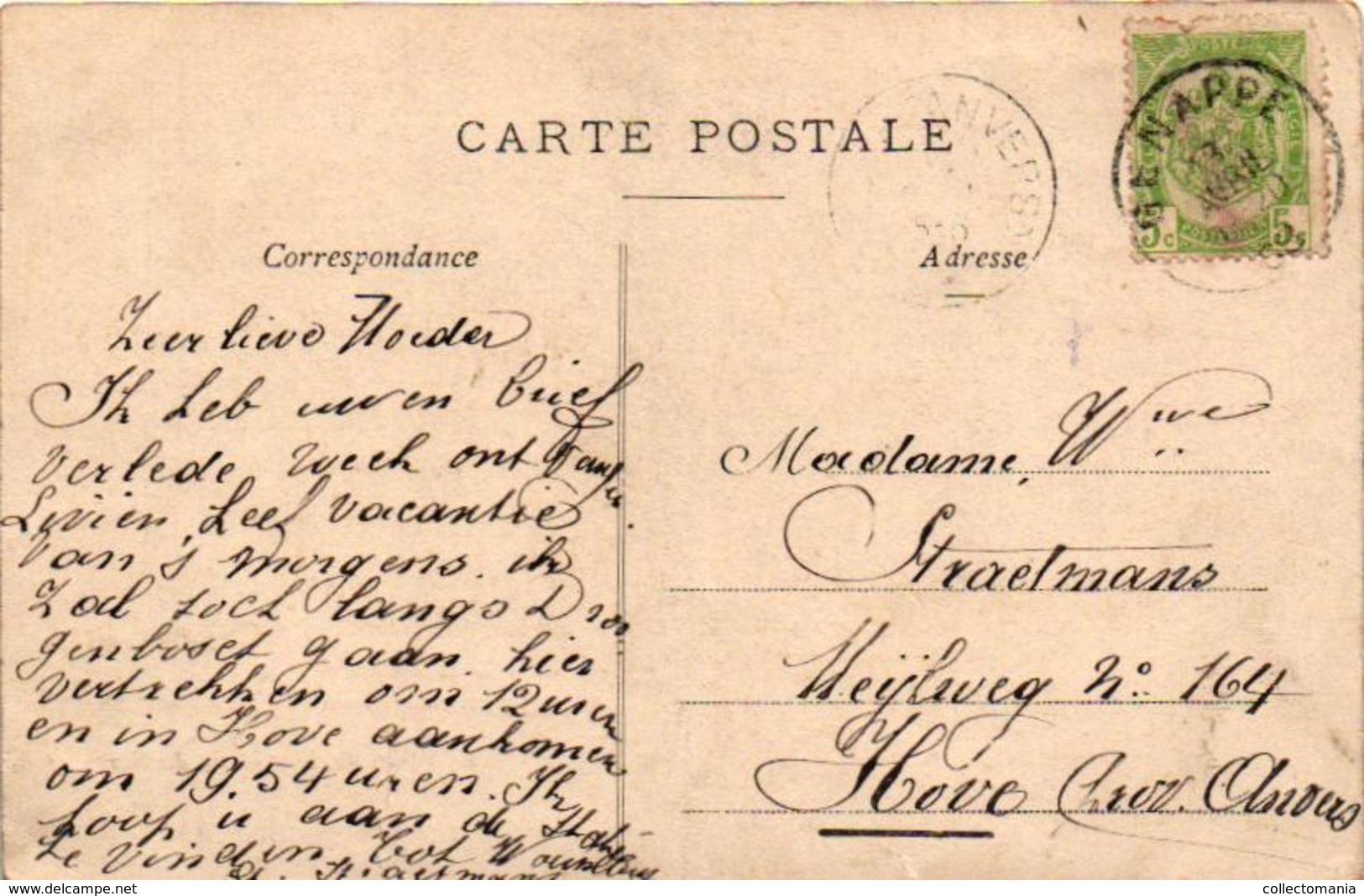 3 Oude Postkaarten  Houtain-le-Val  Le Château  1908  Edit. Cardona Ancienne Justice   Une Pensée - Genappe