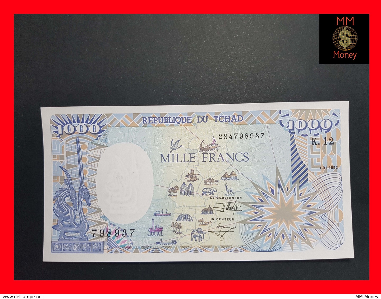 Chad 1.000 1000 Francs  1.1.1992  P. 10 A   UNC - Tchad