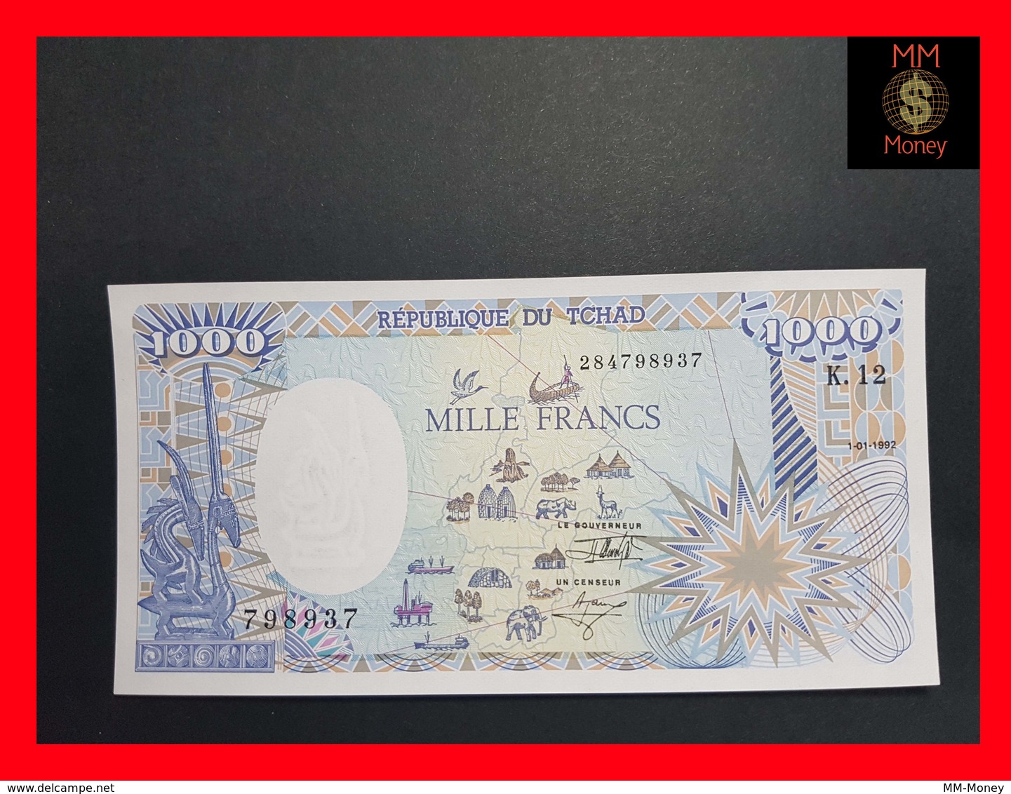 Chad 1.000 1000 Francs  1.1.1992  P. 10 A   UNC - Ciad