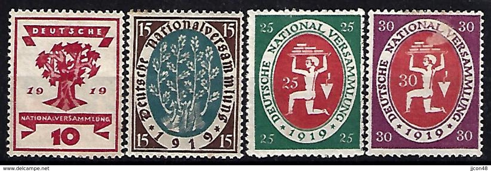 Germany 1919-20 Nationalversammlung  (*) Mi.107-110 - Unused Stamps