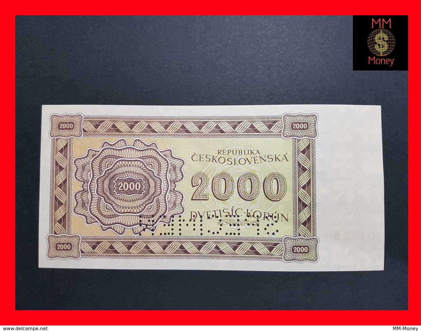 Czechoslovakia 2.000 2000 Kurun 1945 P. 50A UNC *SPECIMEN* - Checoslovaquia