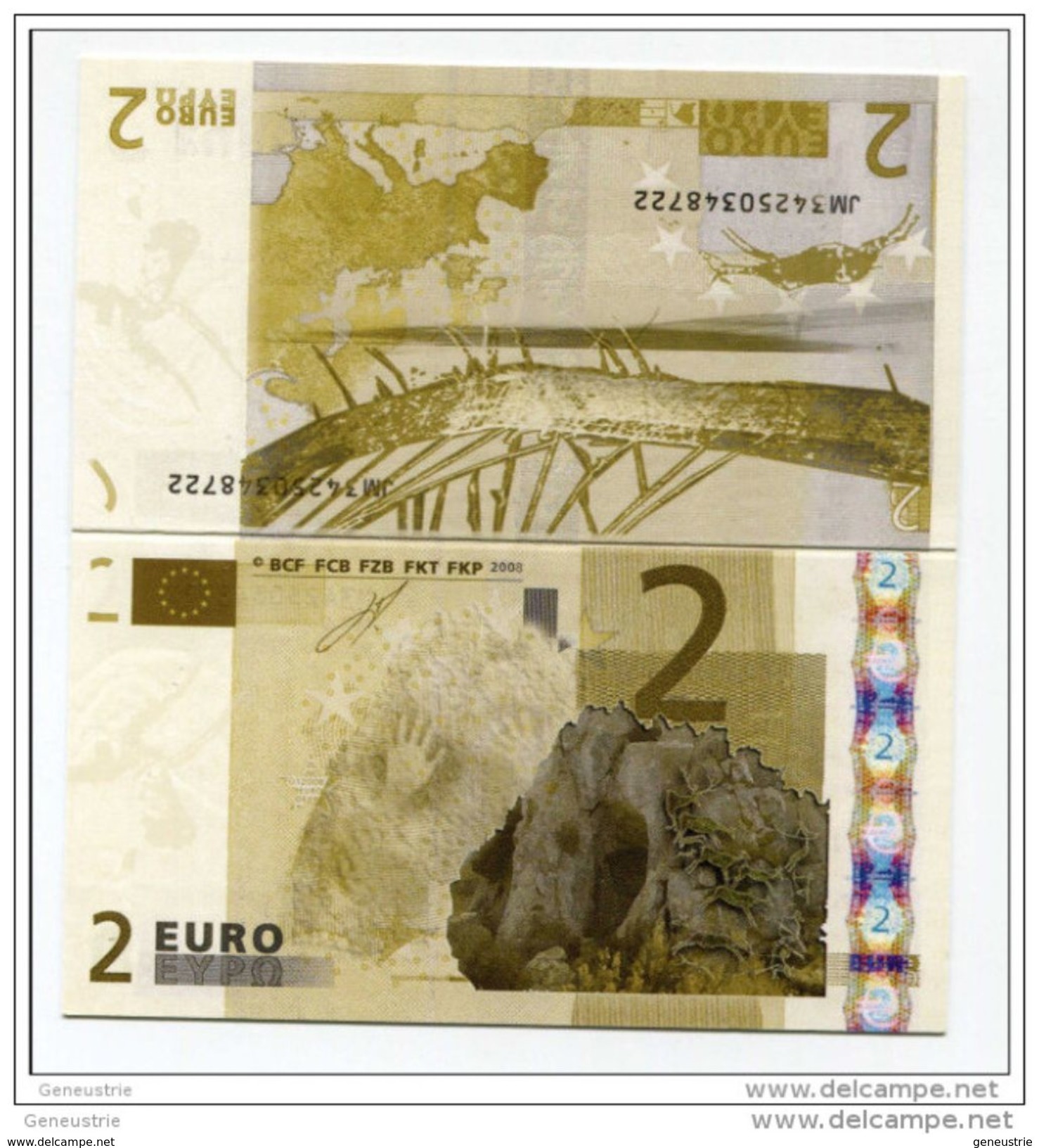 Belle Carte "Cie Générale De Bourse" Paris, Représentant Un Billet Fictif De 2 Euros - Préhistoire - Euro Bank Note - Sonstige & Ohne Zuordnung