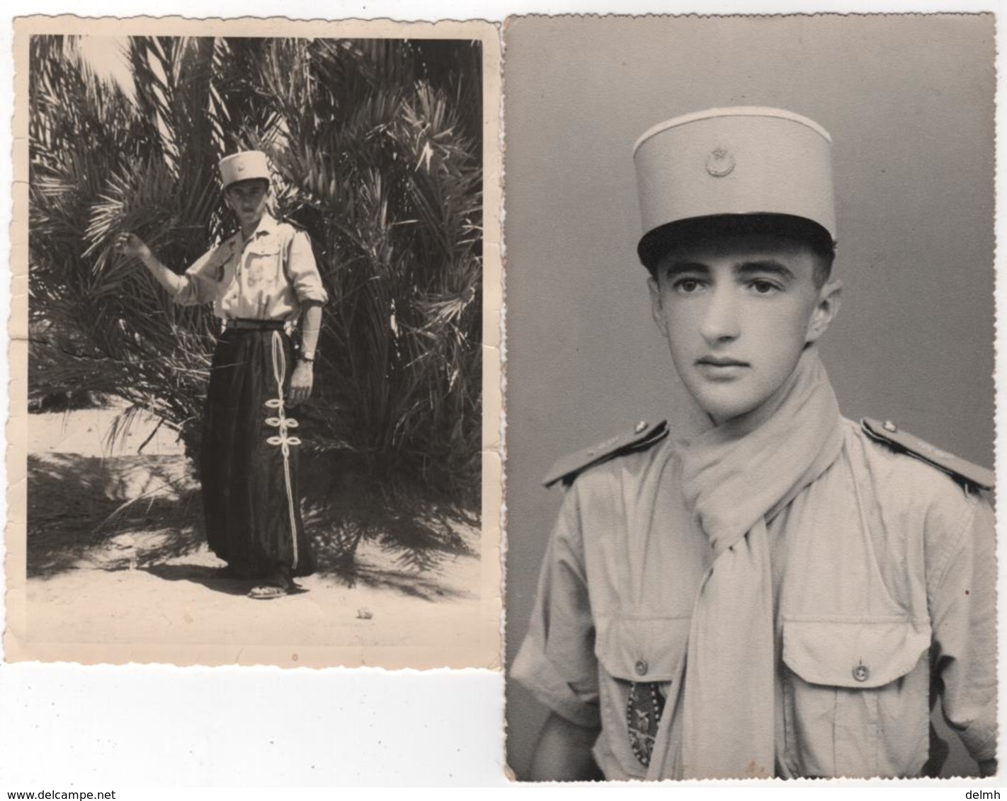 Photo Originale  Lot De 2 Militaria Compagnie Saharienne Méhariste - Guerre, Militaire