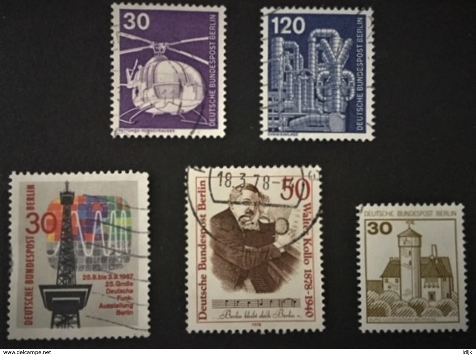 1975-1977 Rettungshubschrauber Mi.497,Chemieanlage Mi.503,Burg Ludwigstein Mi.534A,Kunstaustellung Mi.598,1967 Mi.309 - Gebraucht