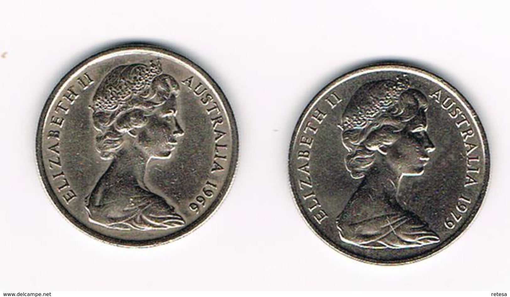 -&   AUSTRALIE   2 X 10  CENTS  1966/1979 - 20 Cents