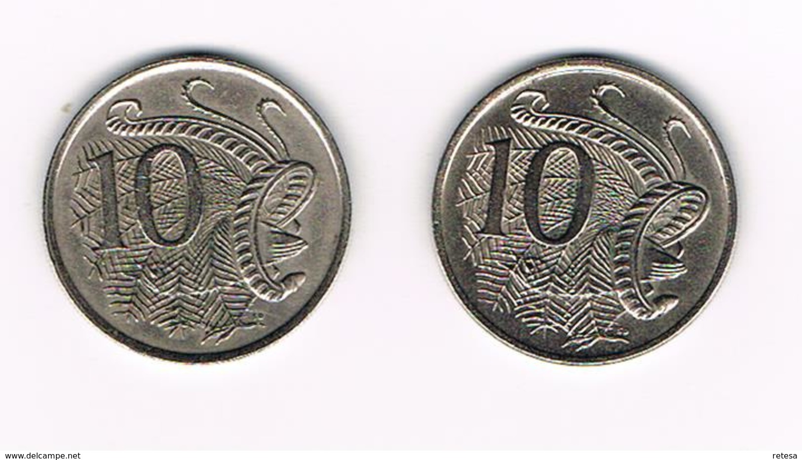 -&   AUSTRALIE   2 X 10  CENTS  1966/1979 - 20 Cents