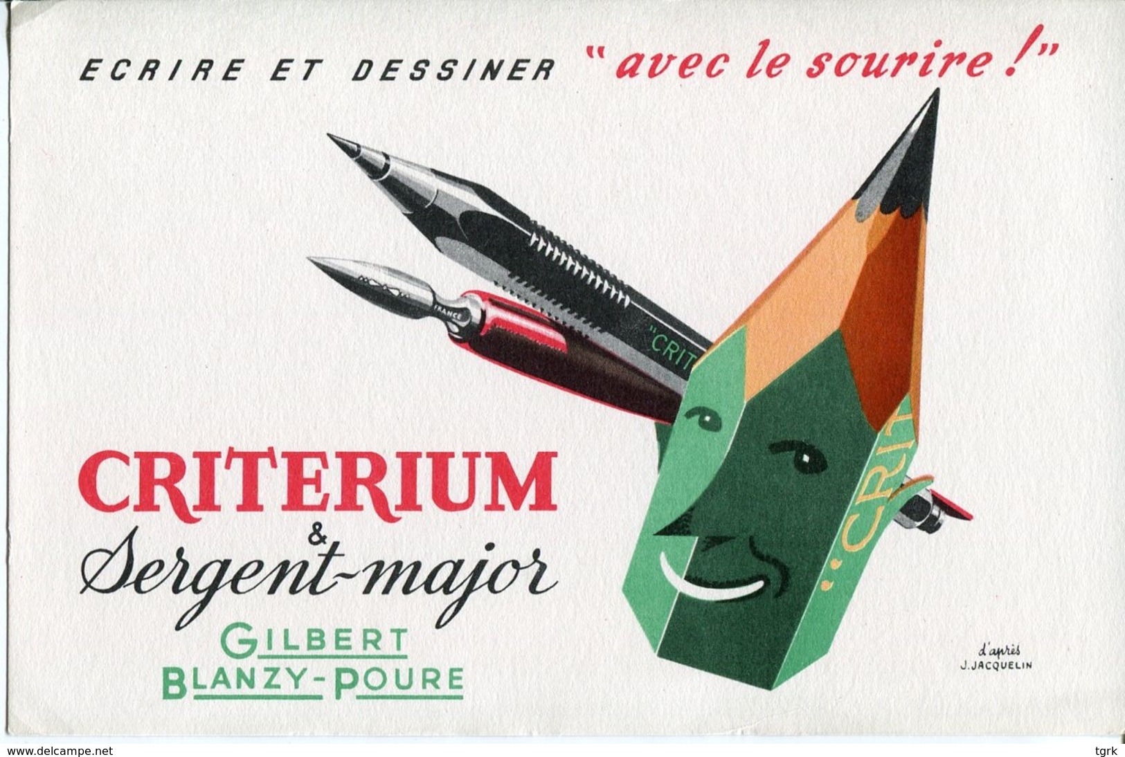 BUVARD CRITERIUM SERGENT MAJOR GILBERT BLANZY POURE - Stationeries (flat Articles)