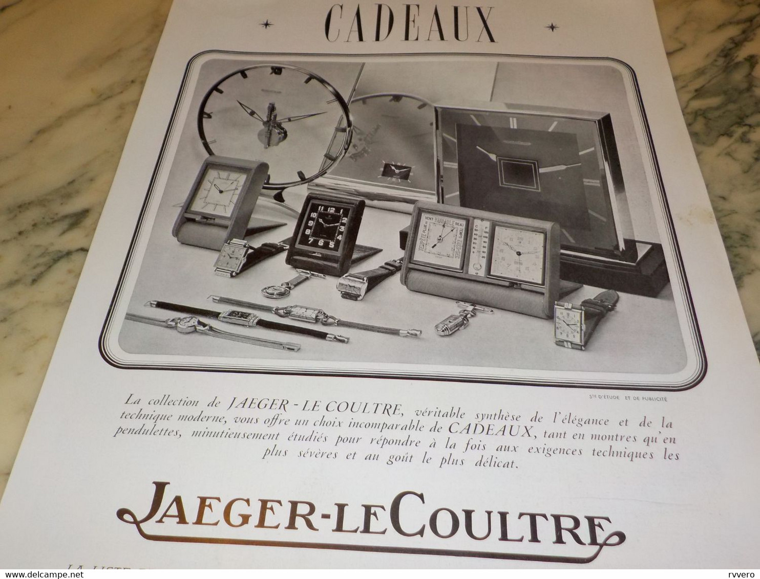 ANCIENNE PUBLICITE COLLECTION JAEGER-LECOULTRE CADEAUX  1938 - Altri & Non Classificati