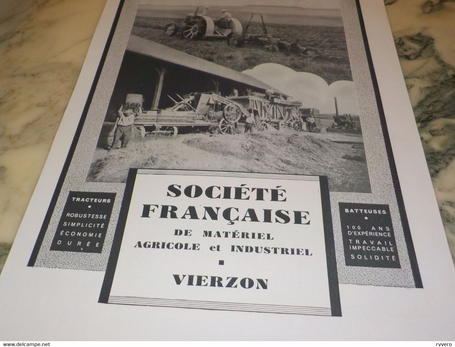 ANCIENNE PUBLICITE SOCIETE FRANCAISE  DE LA MACHINE AGRICOLE VIERZON 1941 - Tracteurs