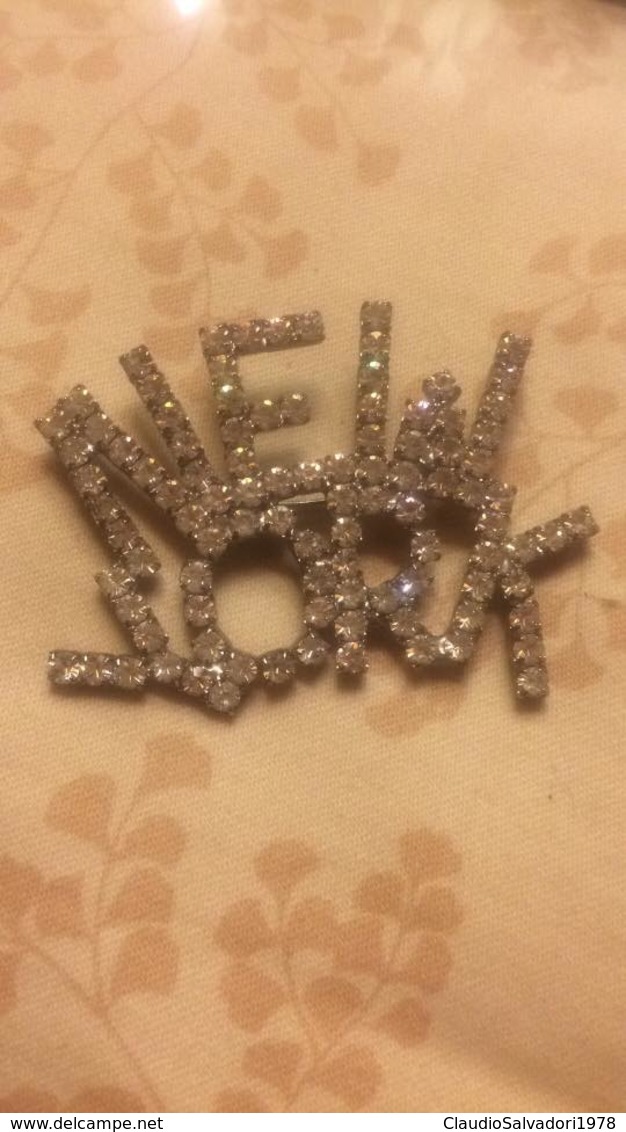 Spilla Vintage New York Con Swarovski Anni 80 Integra - Brooches