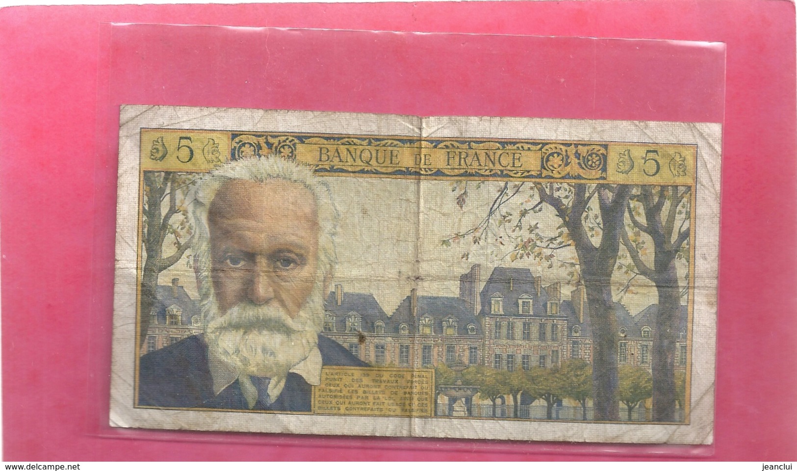 5 NOUVEAUX FRANCS Type 1959 " VICTOR HUGO "  A. 6-5-1964 .A  . N° 62393  . Q.111 . 2 SCANES - 5 NF 1959-1965 ''Victor Hugo''