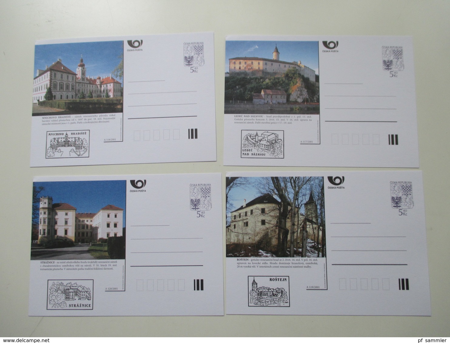 Tschechische Republik Posten GA Karten / BM Ausstellungen / Postfila 1990er Jahre - 2001 insgesamt 200 Stück ungebraucht