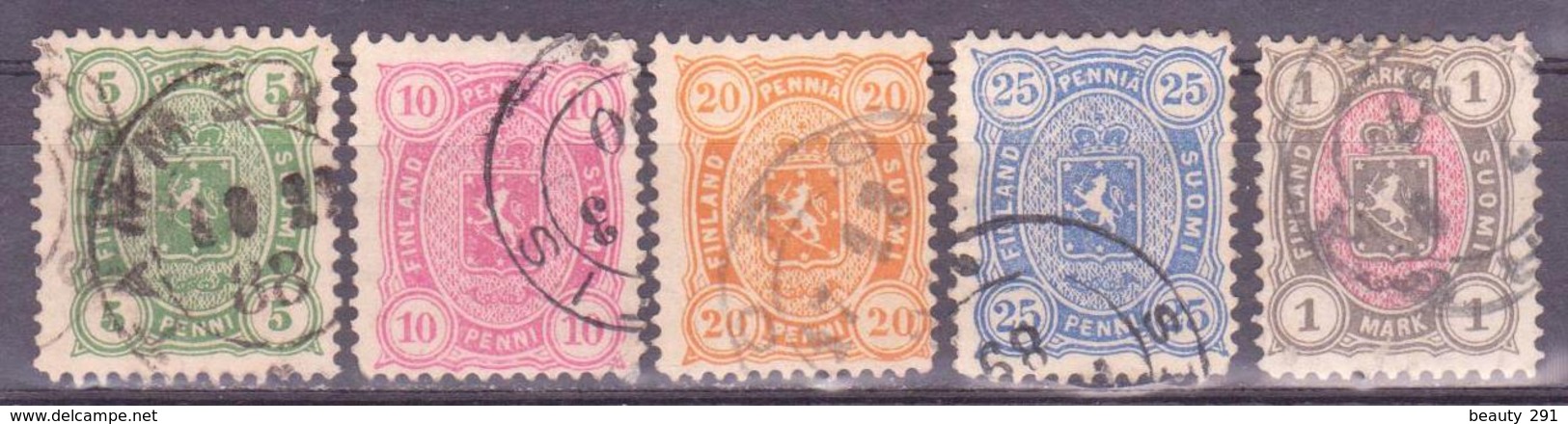 FINLAND SUOMI 1885  Mi 20-24 Perf.12-1/2 USED - Used Stamps