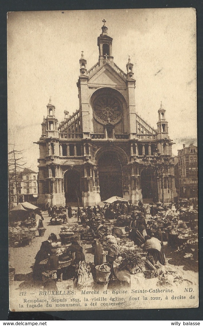 +++ CPA - BRUSSEL  BRUXELLES - Marché Et Eglise Ste Catherine   // - Marchés