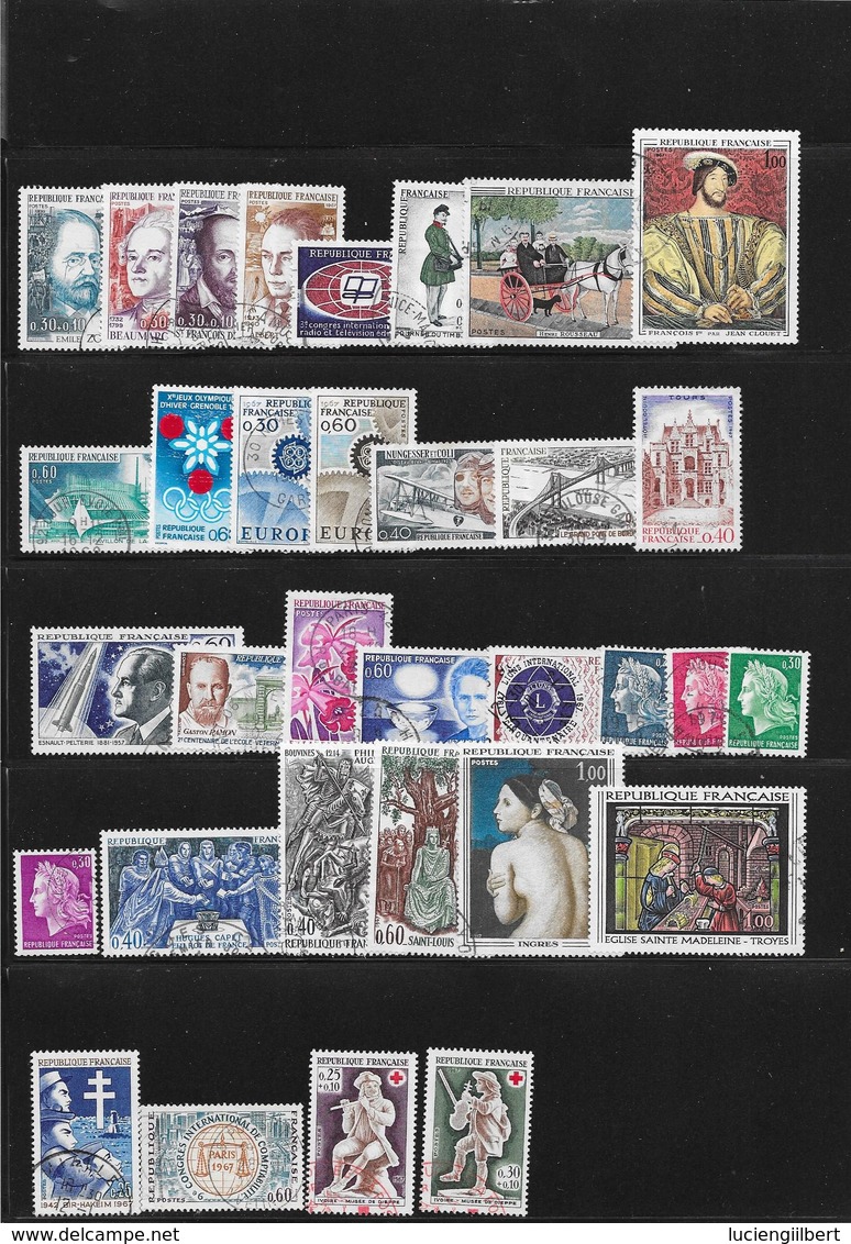 TIMBRES N° 1511  A  1541  -  ANNEE COMPLETE 1967   - 33  TIMBRES -  OBLITERES - 1950-1959