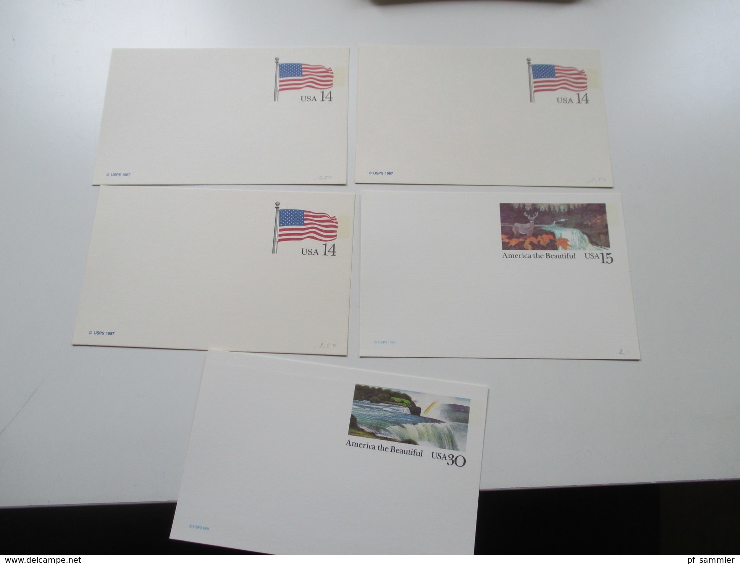 USA Posten GA Karten / Umschläge ca. 1980 / 90er Jahre 350 Stück ungebraucht / Nominale?? Lagerposten