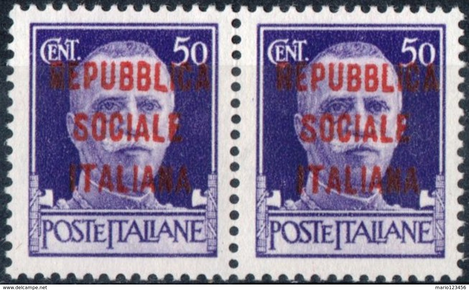 ITALIA, ITALY, REPUBBLICA SOCIALE IT., SERIE “IMPERIALE”, 1944, FRANCOBOLLI NUOVI (MNH**) YT IT-RSI 23   Scott IT-RSI 3 - Nuovi