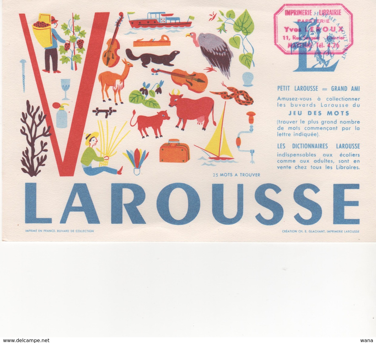 Buvard LAROUSSE Lettre V - Papeterie