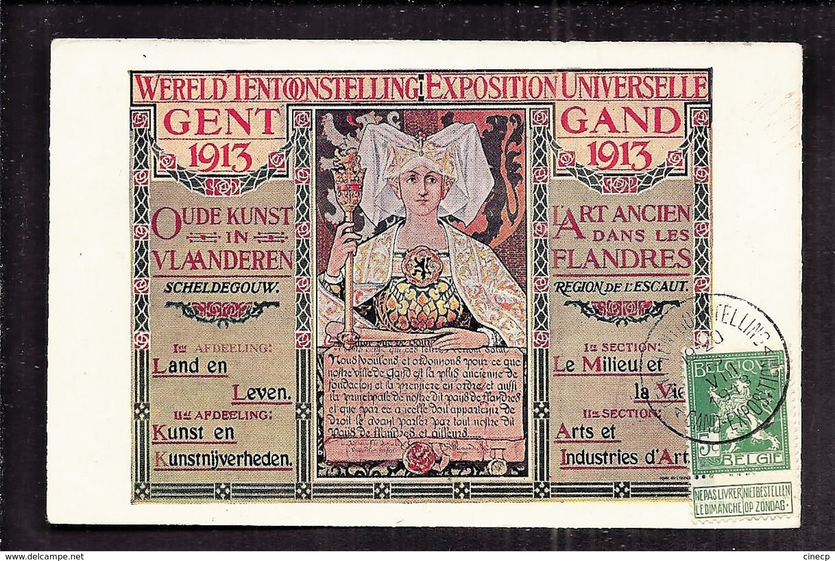 CPA GAND EXPOSITION UNIVERSELLE 1913 FLANDRES ESCAUT Publicité Art Et Industrie Affiche - Gent