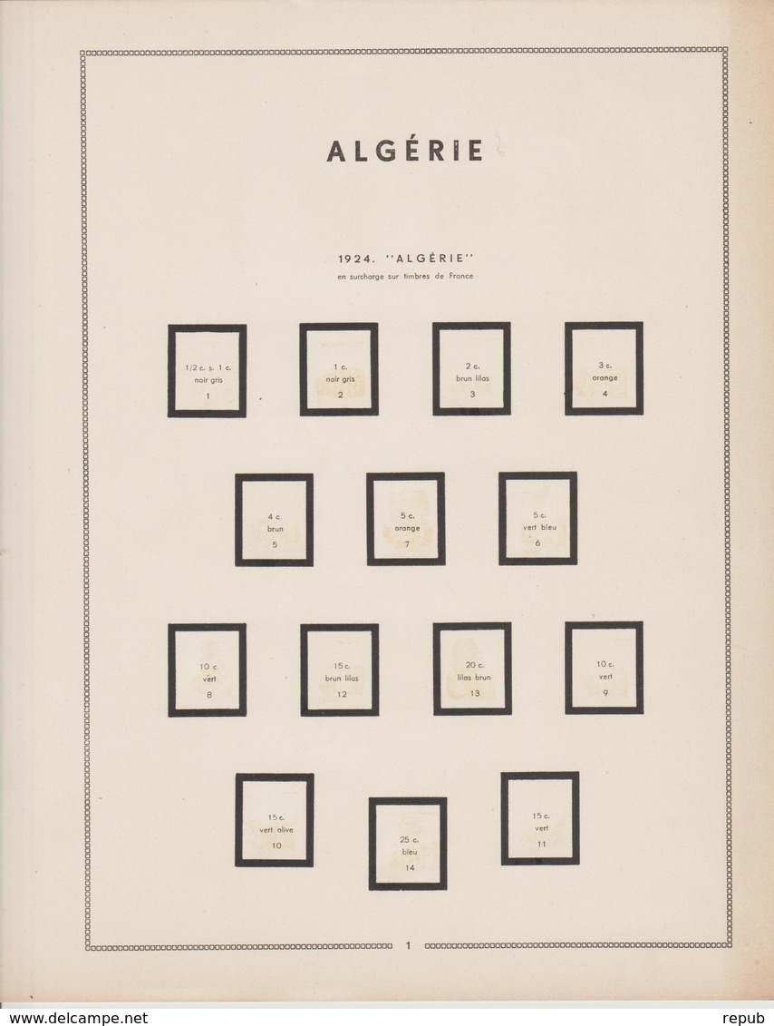 Feuilles Moc (sans Pochettes) Algérie Avant Ind. 1924-1958 34 Feuilles Cf Détail - Pre-printed Pages