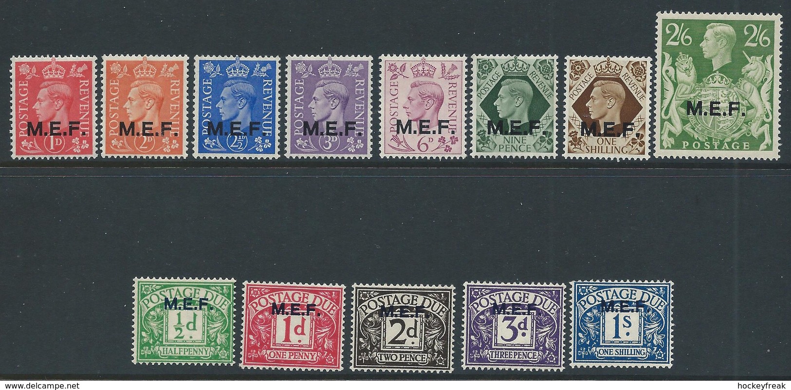 BOIC - Middle East Forces 1942-1943 - Selection Of HM KGVI Issues Cat £27 SG2018 - See Scans/description Below - Occ. Britanique MEF