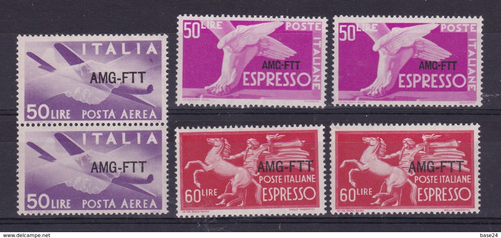 1949 1950 1952 Italia Italy Trieste A   POSTA AEREA 50L, ESPRESSO 60L E ESPRESSO 50L (x2) MNH** - Eilsendung (Eilpost)