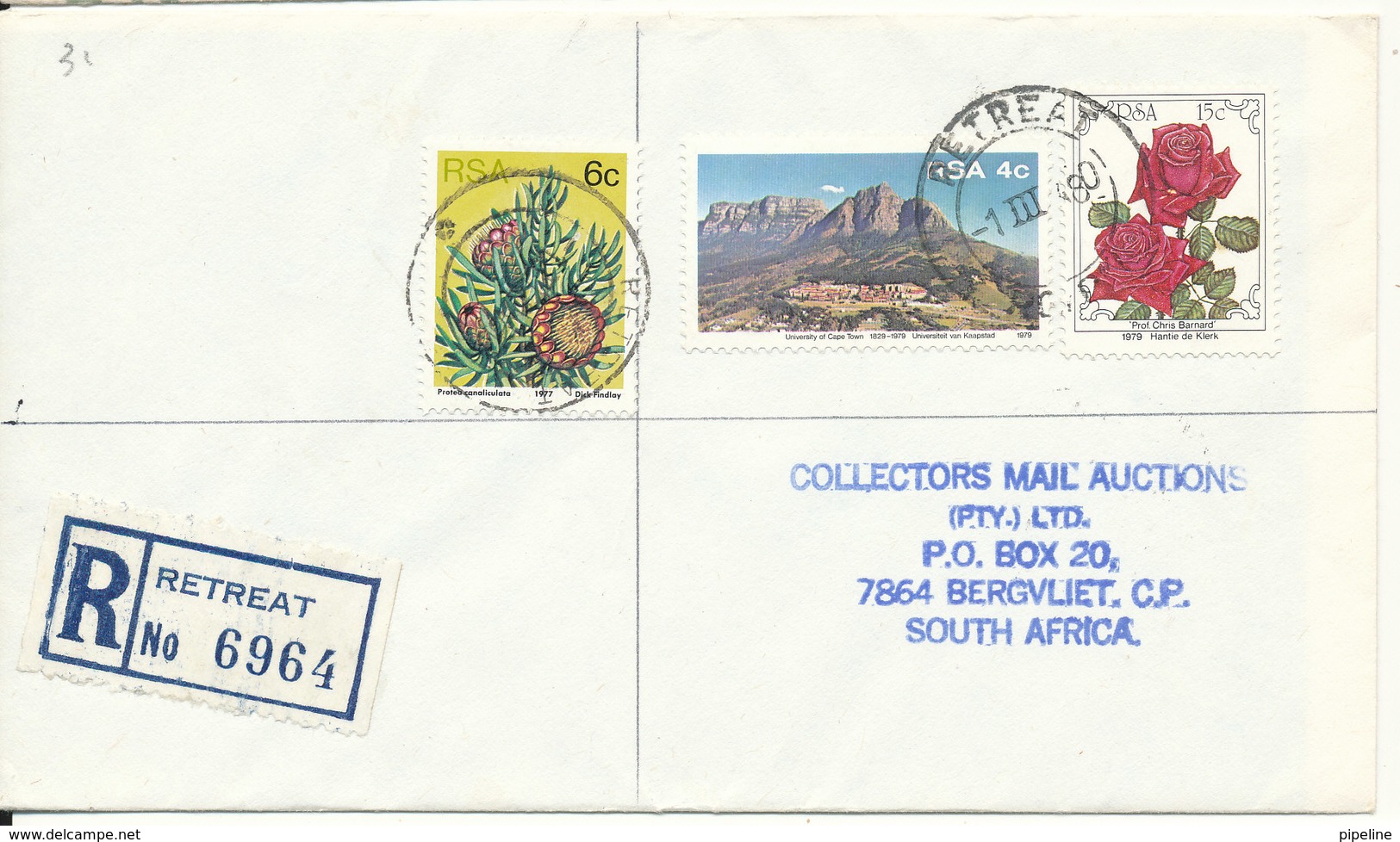 South Africa Registered Cover Retreat 1-3-1980 - Covers & Documents