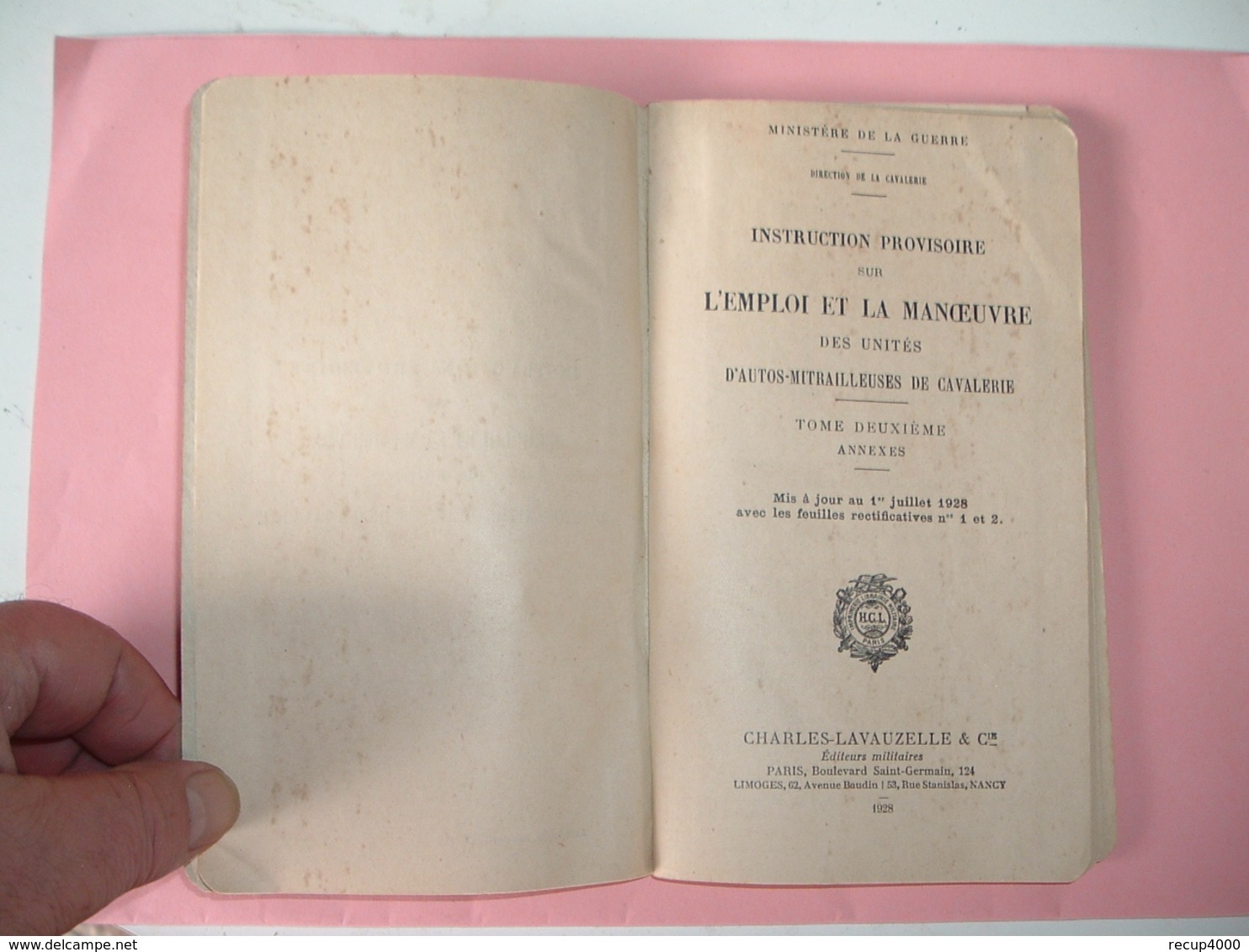 MILITARIA Brochure L'emploi Et La Manoeuvre Des Unités D'autos-mitrailleuses De Cavalerie 1928  2scans - Documents