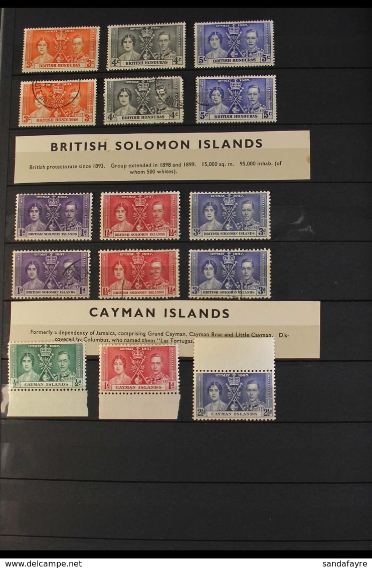 1937 KGVI COMMONWEALTH CORONATION.  An Unusual Collection Of Stamps & Covers Presented In A Stock Book, We See Most Sets - Sonstige & Ohne Zuordnung