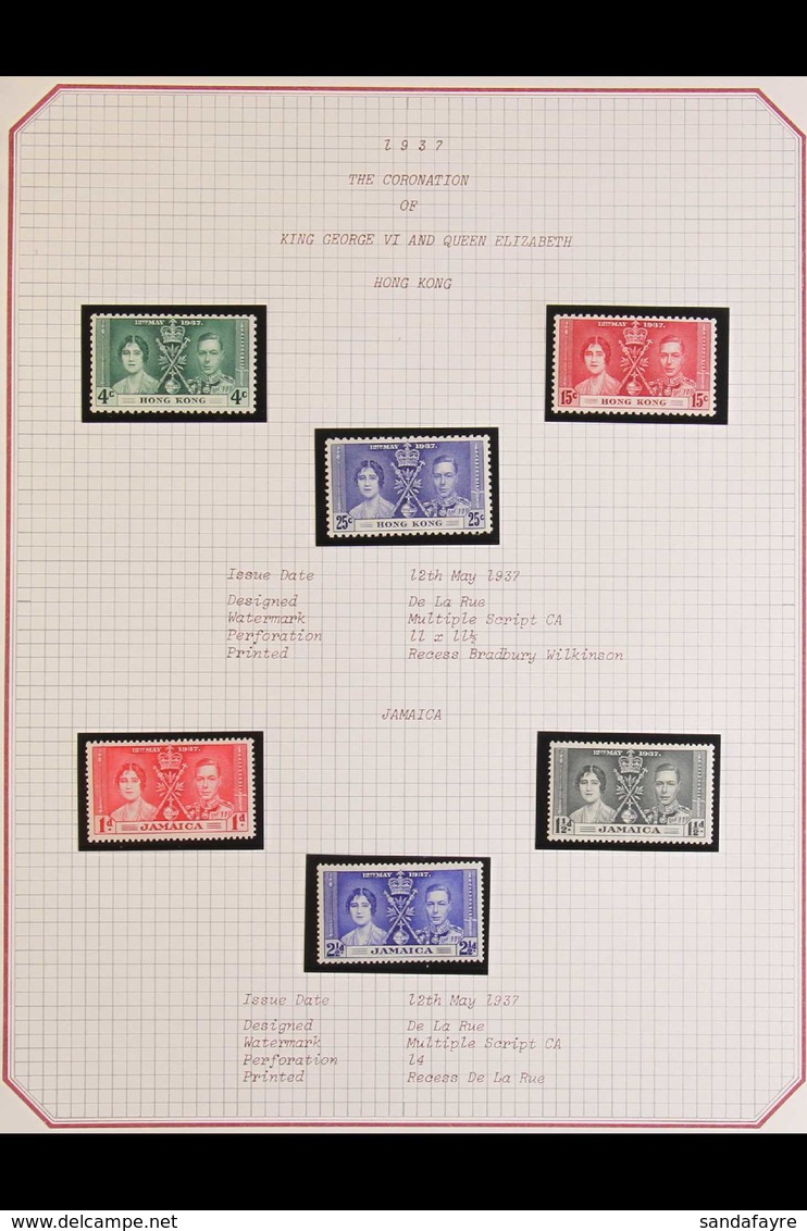 BRITISH COMMONWEALTH 1937 KGVI CORONATION  A Complete British Commonwealth Omnibus Collection Of Very Fine Mint Stamps ( - Other & Unclassified